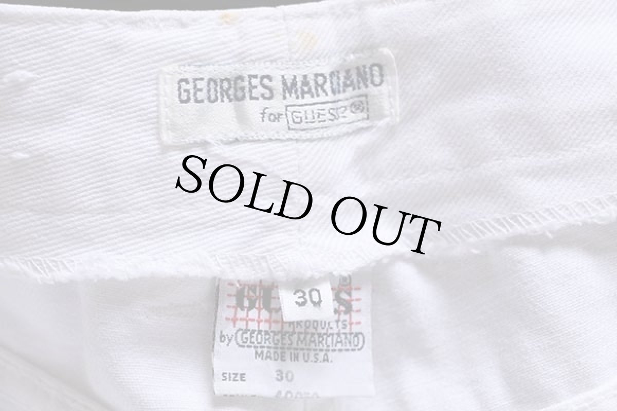 画像6: 90s USA製 GUESSゲス ホワイト デニムパンツ w30 (6)