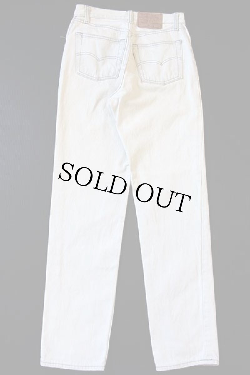 画像3: 80s USA製 Levi'sリーバイス 26501 カラーデニムパンツ アイボリー w27 (3)