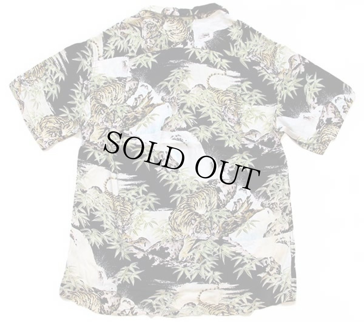 画像2: ハワイ製 KILAUEA トラ 和柄 レーヨン アロハシャツ L (2)