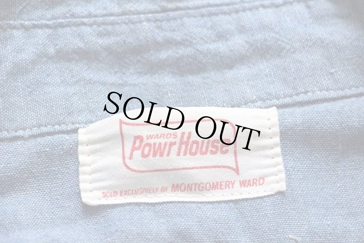 画像4: 60s MONTGOMERY WARD Powr Houseパワーハウス コットン シャンブレーシャツ (4)