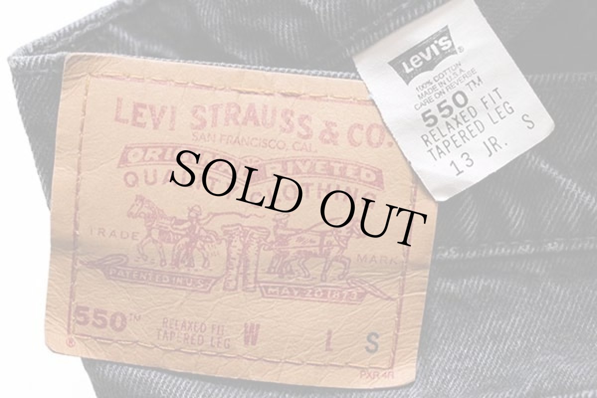 画像5: 90s USA製 Levi'sリーバイス 550 ブラック デニムパンツ 13 JR. S★01 (5)