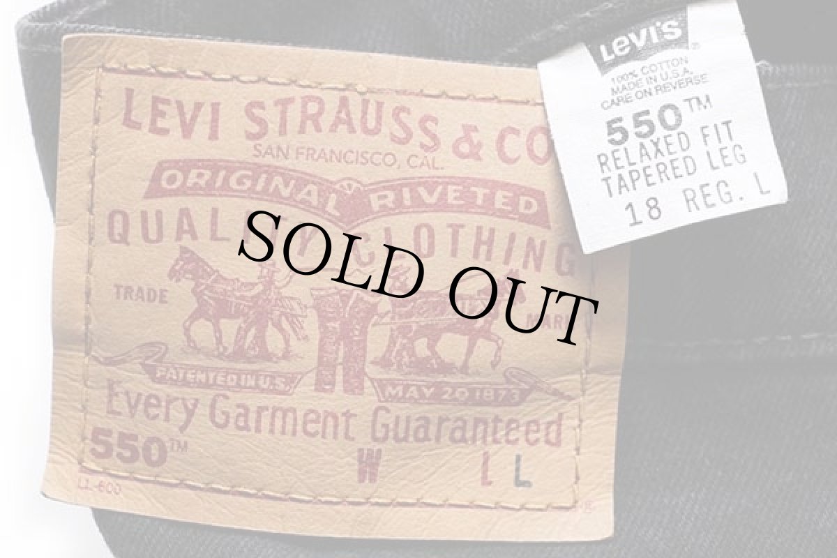 画像5: 90s USA製 Levi'sリーバイス 550 ブラック デニムパンツ 18 REG.L★11 (5)