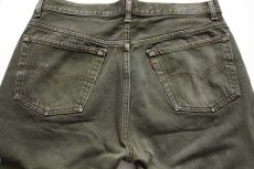 画像5: 90s USA製 Levi'sリーバイス 501 カラーデニムパンツ 後染め オリーブ w38 L30 (5)