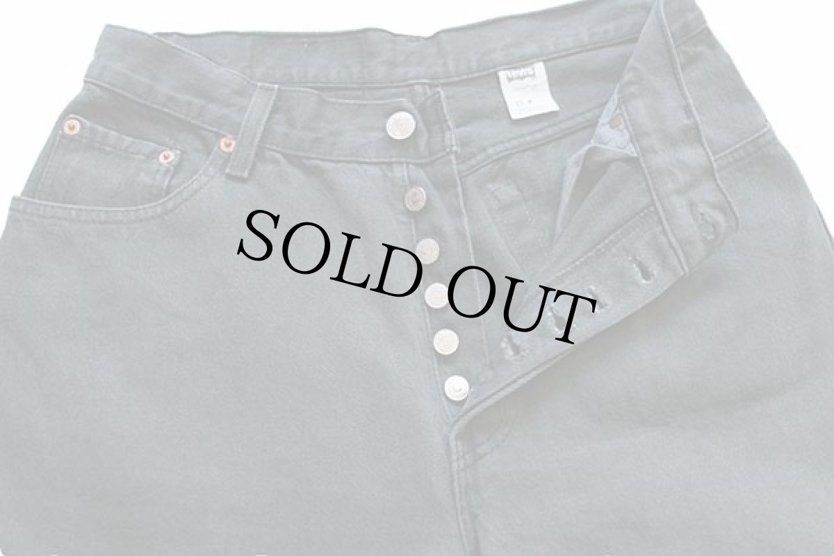 画像4: 90s USA製 Levi'sリーバイス 17501 カラーデニムパンツ 後染め 深緑 13M (4)