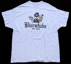 画像4: Bierstube × Hamm's BEER 両面プリント コットンTシャツ 白 2XL (4)