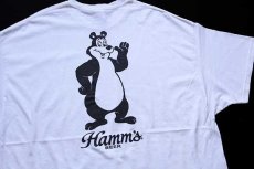 画像1: Bierstube × Hamm's BEER 両面プリント コットンTシャツ 白 2XL (1)