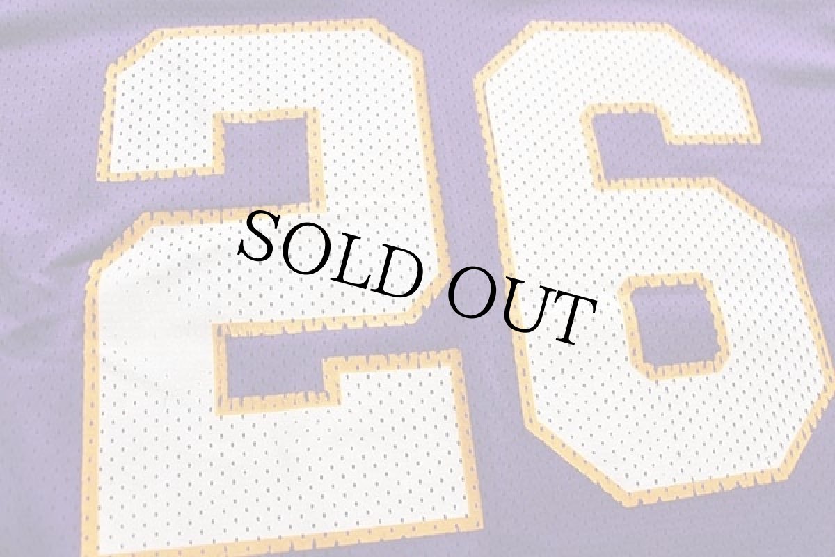 画像3: 90s メキシコ製 Championチャンピオン NFL MINNESOTA VIKINGS SMITH 26 ナンバリング ナイロン メッシュ フットボール ゲームシャツ M (3)