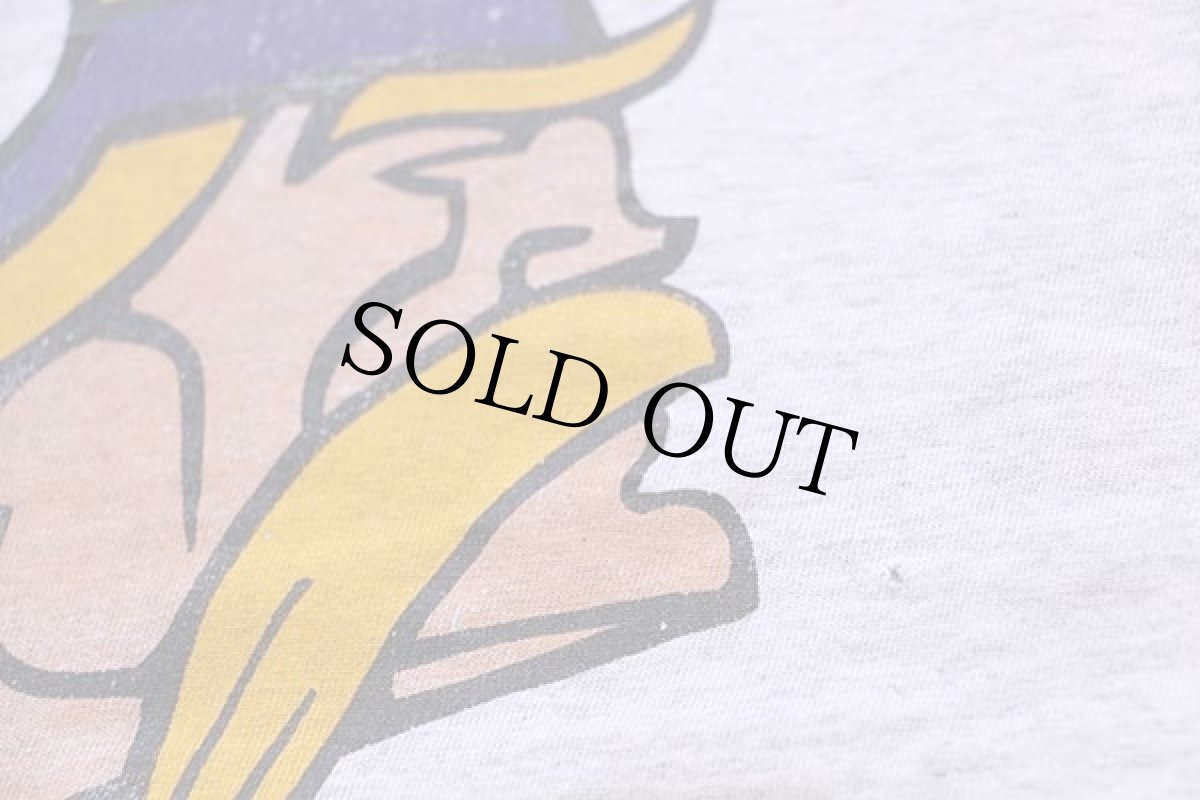 画像6: 90s The game NFL MINNESOTA VIKINGS マルチカラー 切り替え コットン カットソー パーカー L (6)