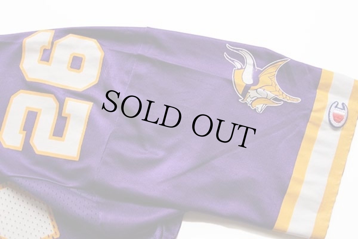 画像6: 90s メキシコ製 Championチャンピオン NFL MINNESOTA VIKINGS SMITH 26 ナンバリング ナイロン メッシュ フットボール ゲームシャツ M (6)