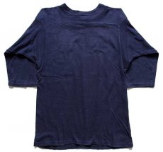 画像2: 80s USA製 Championチャンピオン UW STEVENS POINT 87 ナンバリング コットン フットボールTシャツ 紺 S (2)