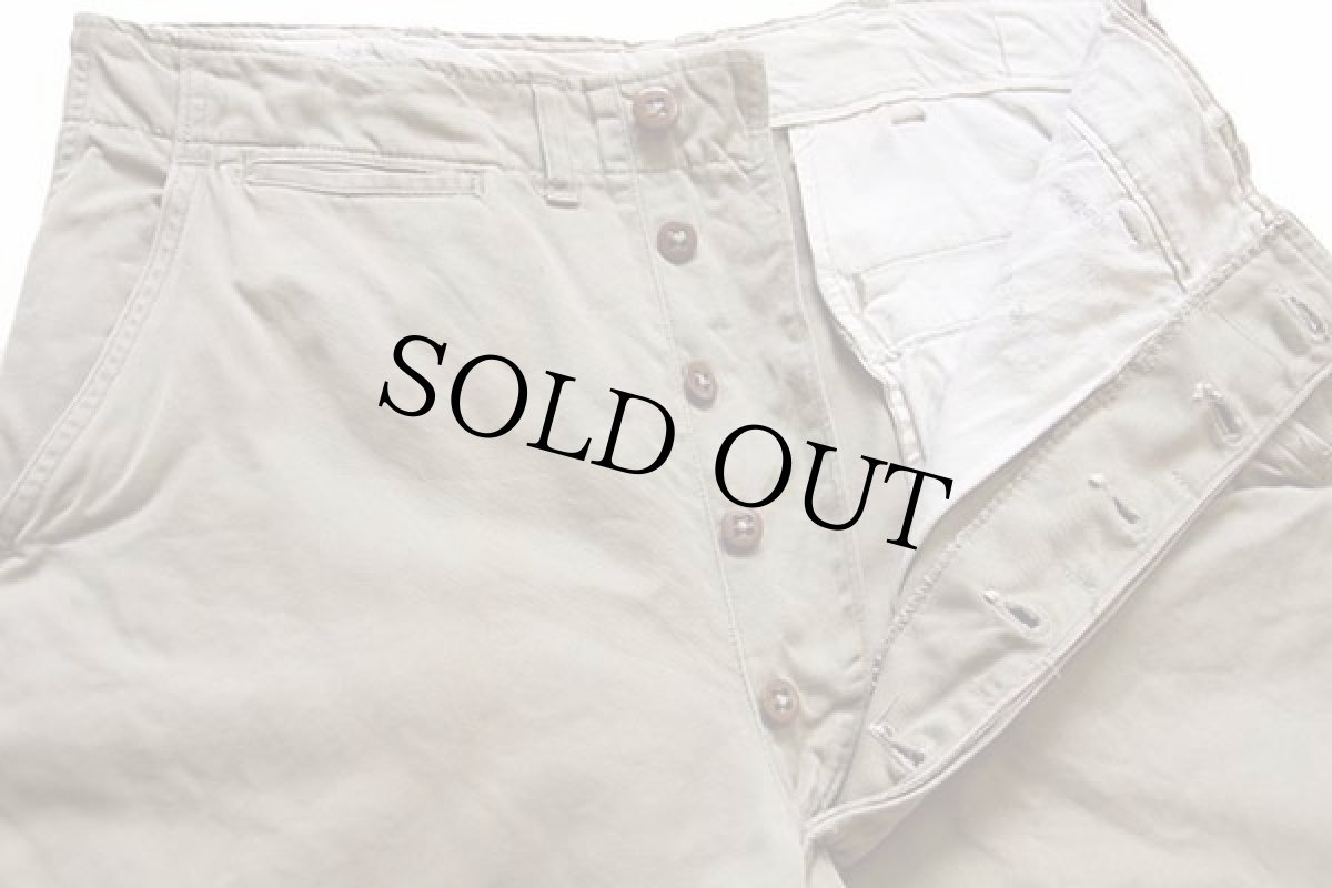 画像4: 40s 米軍 U.S.ARMY M-45 ダブルステッチ コットン チノパン カーキ w32 (4)