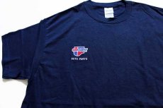 画像1: 未使用★CARQUEST AUTO PARTS ロゴ刺繍 コットンTシャツ 紺 L (1)