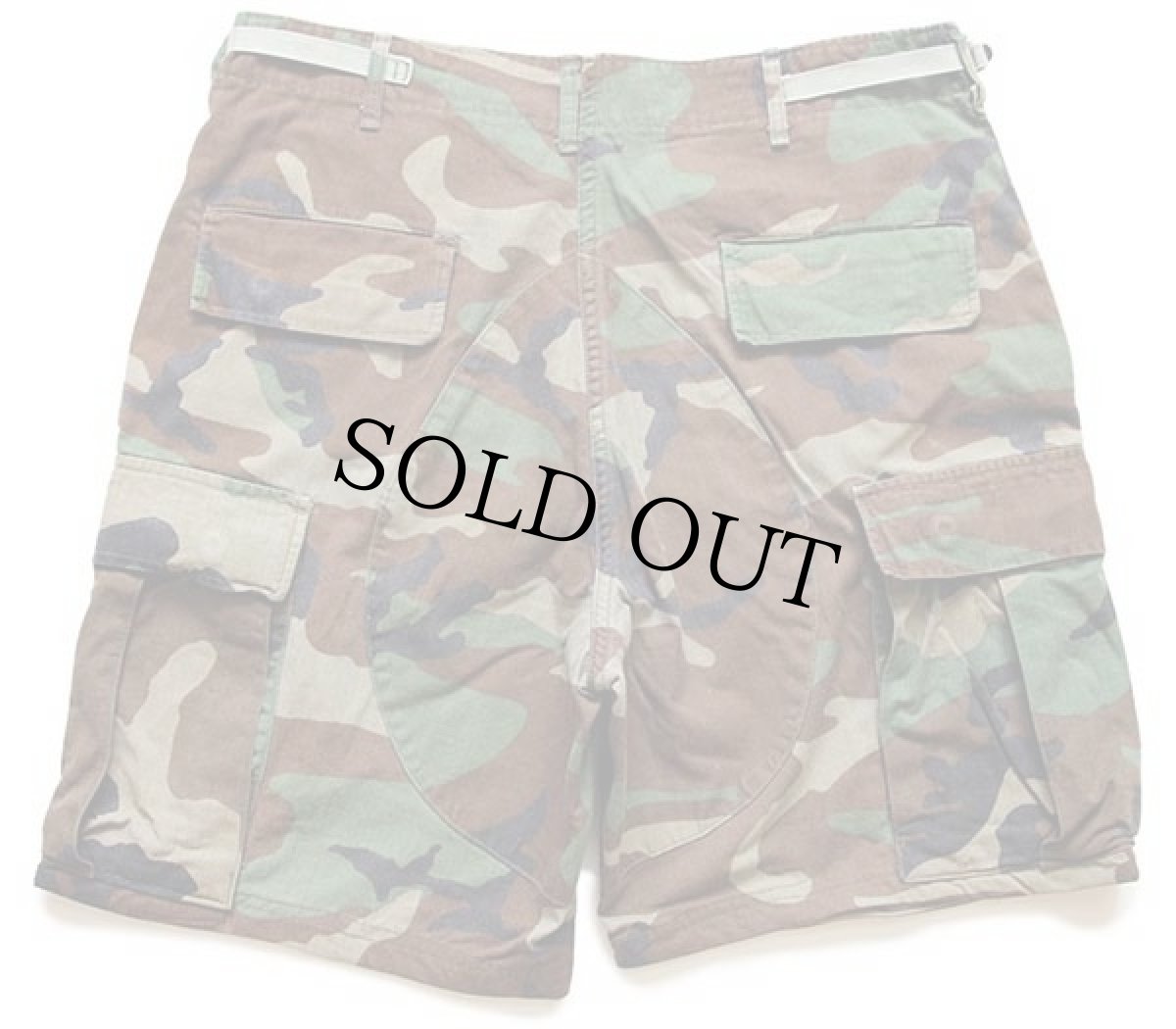 画像2: 80s 米軍 U.S.ARMY ウッドランドカモ カーゴ ショートパンツ カスタム M★03 ショーツ (2)