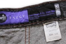 画像6: 90s Levi'sリーバイス silverTabシルバータブ BAGGY ワンタック ブラック デニムパンツ w34 L32 (6)