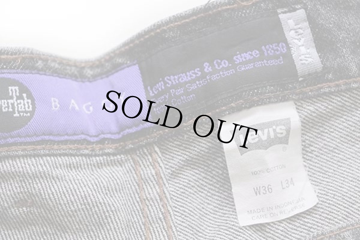 画像5: 90s Levi'sリーバイス silverTabシルバータブ BAGGY ワンタック ブラック デニムパンツ w36 L34 (5)