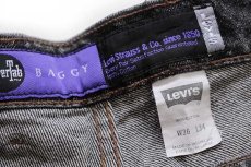 画像5: 90s Levi'sリーバイス silverTabシルバータブ BAGGY ワンタック ブラック デニムパンツ w36 L34 (5)