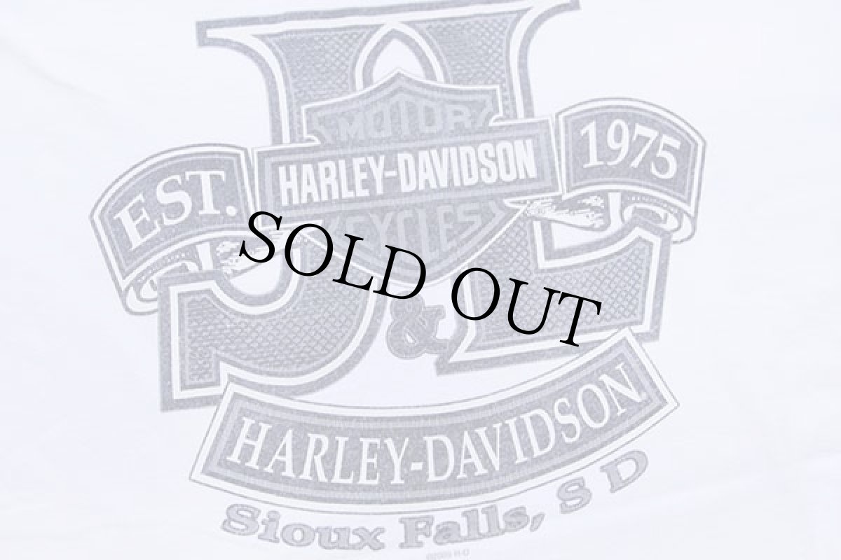 画像4: 00s USA製 HARLEY-DAVIDSON ハーレー ダビッドソン J&L イーグル 両面プリント コットンTシャツ 白 2XL (4)