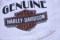 画像5: HARLEY-DAVIDSON ハーレー ダビッドソン GENUINE エンジン 両面プリント コットン ポケットTシャツ 白 XL (5)