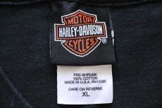 画像6: 00s USA製 Hanes HARLEY-DAVIDSON ハーレー ダビッドソン 100Years エンジン 両面プリント コットンTシャツ 黒 XL (6)