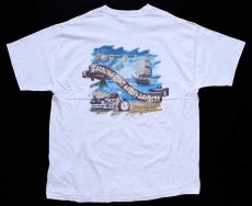 画像3: 00s USA製 Hanes HARLEY-DAVIDSON ハーレー ダビッドソン MAKIN' Tracks 海賊 両面プリント コットンTシャツ 白 XL (3)