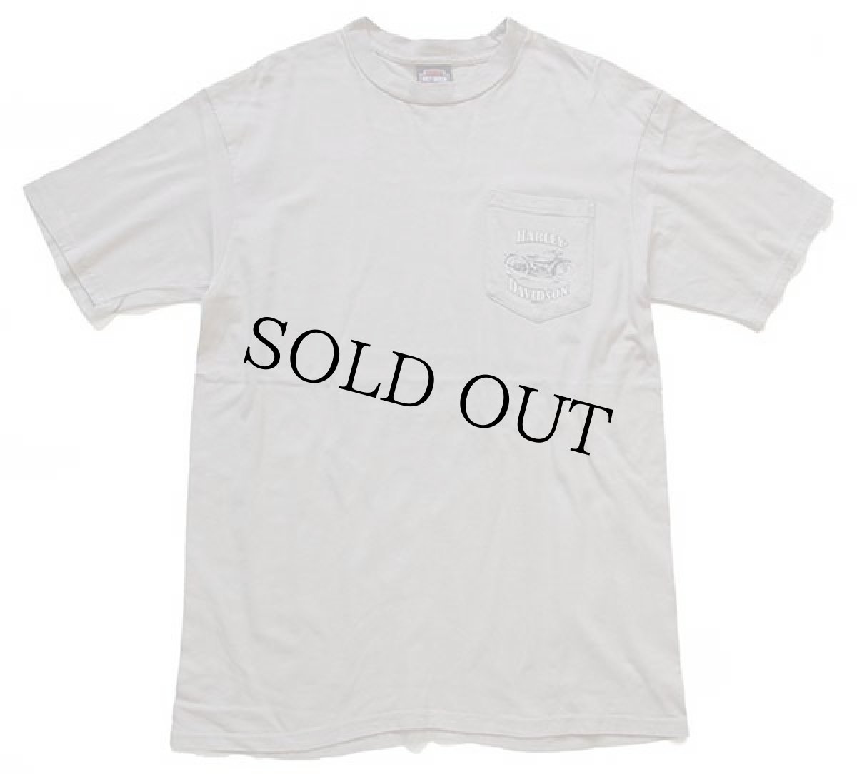 画像2: 00s USA製 HARLEY-DAVIDSON ハーレー ダビッドソン SCHAEFFER'S 両面プリント コットン ポケットTシャツ グレーベージュ L (2)