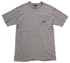 画像2: 00s USA製 HARLEY-DAVIDSON ハーレー ダビッドソン SCHAEFFER'S 両面プリント コットン ポケットTシャツ グレーベージュ L (2)