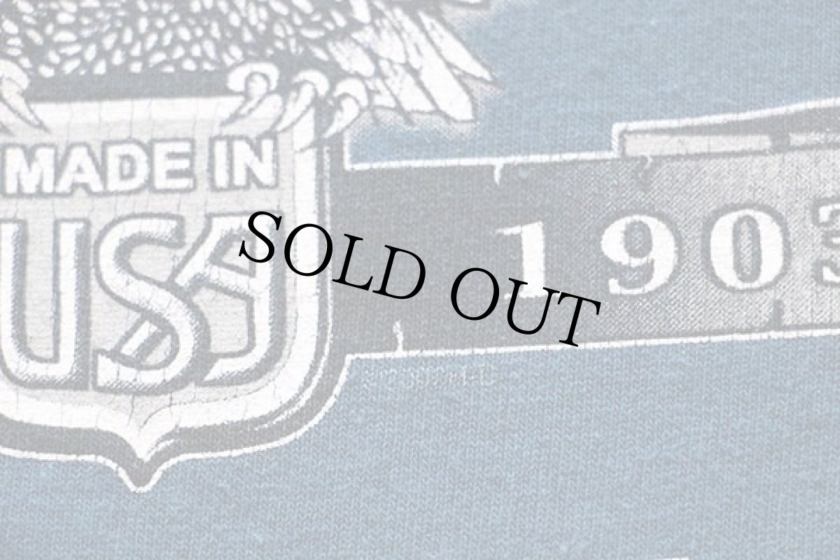 画像5: 00s USA製 HARLEY-DAVIDSON ハーレー ダビッドソン SPACE COAST 両面プリント コットンTシャツ 杢ブルー L (5)