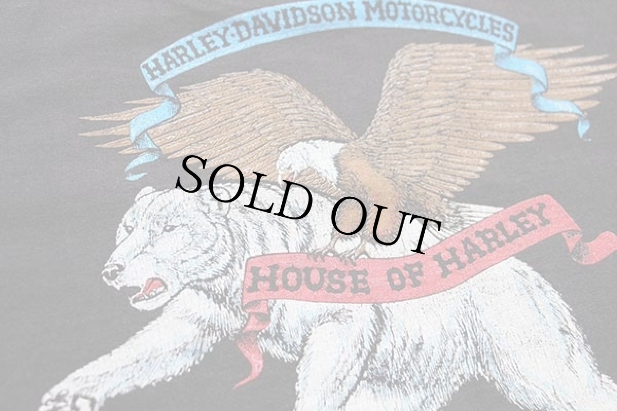 画像4: 90s USA製 HARLEY-DAVIDSON ハーレー ダビッドソン ALASKA 両面プリント コットンTシャツ 黒 L (4)