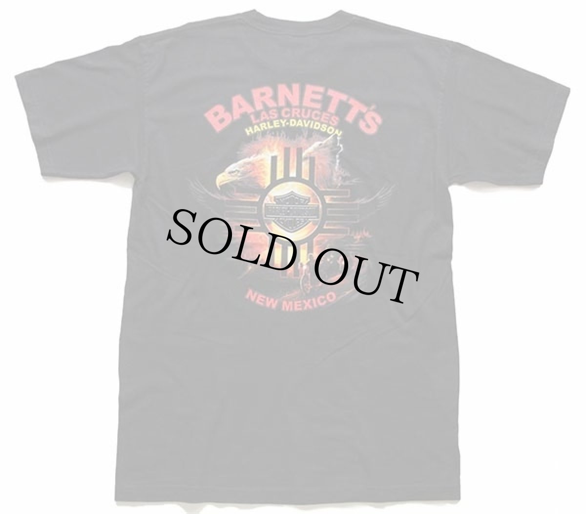 画像3: 00s USA製 HARLEY-DAVIDSON ハーレー ダビッドソン BARNETT'S スカル 両面プリント コットンTシャツ 黒 L (3)