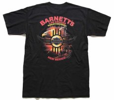 画像3: 00s USA製 HARLEY-DAVIDSON ハーレー ダビッドソン BARNETT'S スカル 両面プリント コットンTシャツ 黒 L (3)