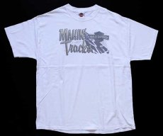 画像2: 00s USA製 Hanes HARLEY-DAVIDSON ハーレー ダビッドソン MAKIN' Tracks 海賊 両面プリント コットンTシャツ 白 XL (2)