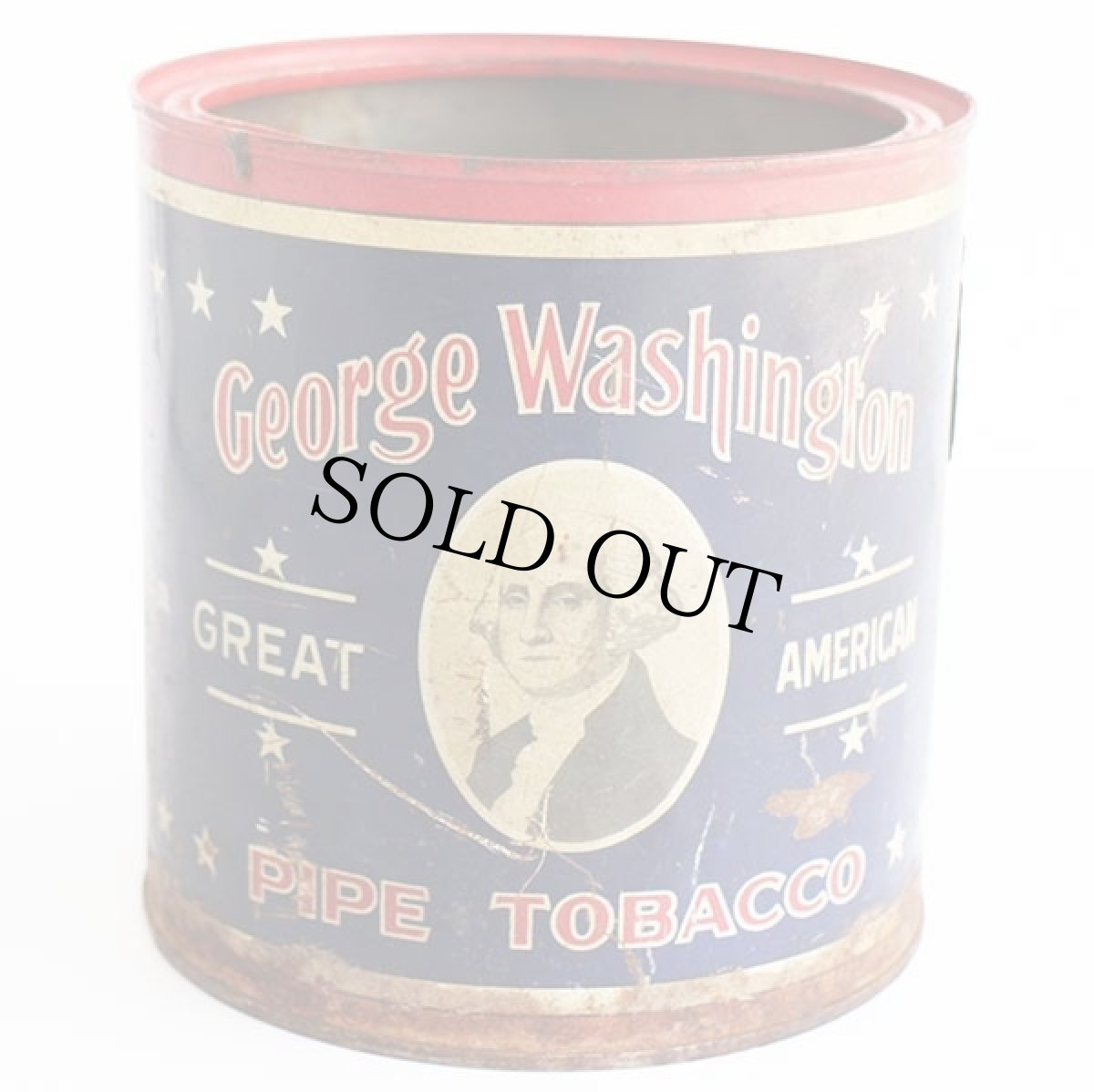 画像1: ビンテージ George Washington PIPE TOBACCO タバコ缶★ジャンク (1)