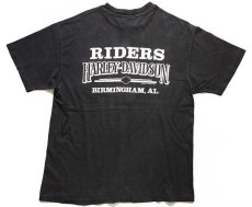 画像3: 90s USA製 Hanes HARLEY-DAVIDSON ハーレー ダビッドソン BIRMINGHAM 両面プリント コットン ポケットTシャツ 黒 L (3)