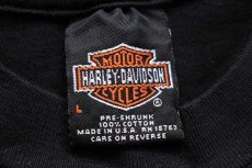 画像6: 90s USA製 Hanes HARLEY-DAVIDSON ハーレー ダビッドソン LASVEGAS 両面プリント コットン ポケットTシャツ 黒 L (6)