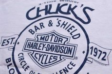 画像4: 90s USA製 HARLEY-DAVIDSON ハーレー ダビッドソン 星条旗柄 切り替え 両面プリント コットンTシャツ 白 XL (4)