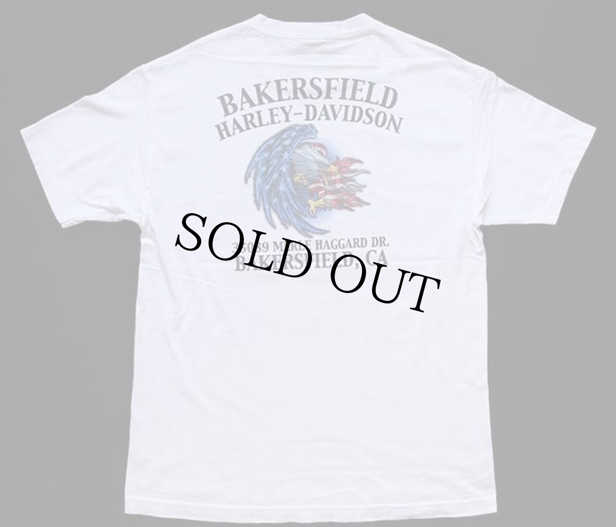 画像3: USA製 HARLEY-DAVIDSON ハーレー ダビッドソン BAKERSFIELD スカル 両面プリント コットンTシャツ 白 L (3)