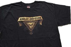 画像1: 00s USA製 HARLEY-DAVIDSON ハーレー ダビッドソン WIEBLER'S 両面プリント コットンTシャツ 黒 XL (1)