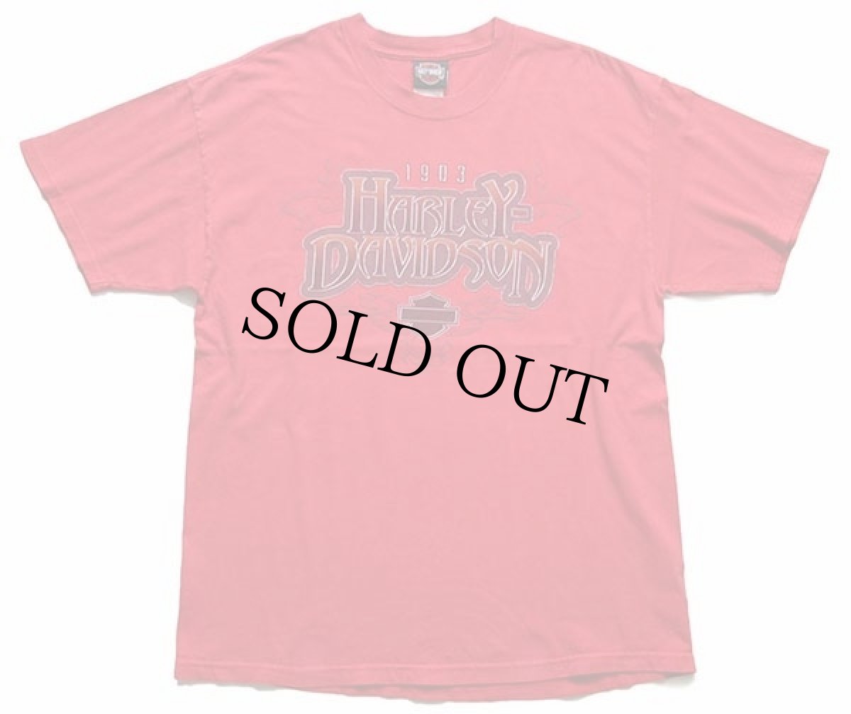 画像2: 00s USA製 Hanes HARLEY-DAVIDSON ハーレー ダビッドソン CHANDLER 両面プリント コットンTシャツ 赤 L (2)