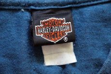 画像6: 00s USA製 HARLEY-DAVIDSON ハーレー ダビッドソン SPACE COAST 両面プリント コットンTシャツ 杢ブルー L (6)