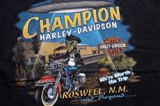 画像4: 00s USA製 Hanes HARLEY-DAVIDSON ハーレー ダビッドソン エイリアン 両面プリント コットンTシャツ 黒 XL (4)