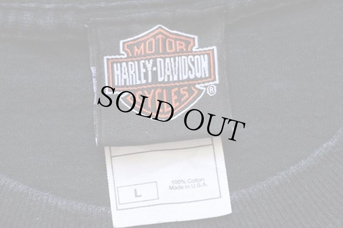 画像5: 00s USA製 HARLEY-DAVIDSON ハーレー ダビッドソン POLICE 1 両面プリント コットンTシャツ 黒 L (5)