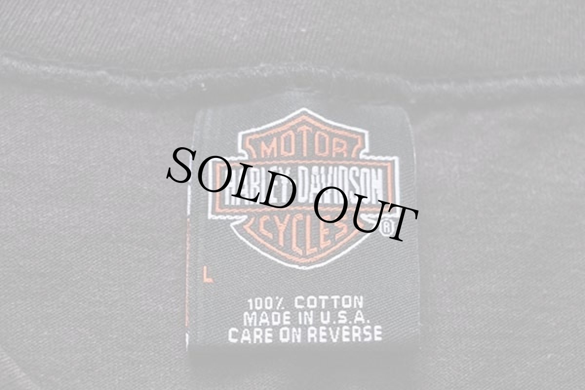 画像5: 00s USA製 HARLEY-DAVIDSON ハーレー ダビッドソン BLACK HILLS 両面プリント コットン ノースリーブTシャツ 黒 L (5)