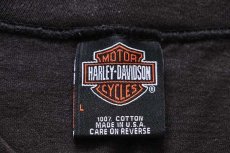 画像5: 00s USA製 HARLEY-DAVIDSON ハーレー ダビッドソン BLACK HILLS 両面プリント コットン ノースリーブTシャツ 黒 L (5)