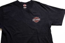 画像1: 00s Hanes HARLEY-DAVIDSON ハーレー ダビッドソン HERITAGE 両面プリント コットンTシャツ 黒 L (1)