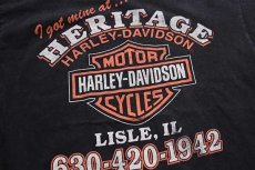 画像4: 00s Hanes HARLEY-DAVIDSON ハーレー ダビッドソン HERITAGE 両面プリント コットンTシャツ 黒 L (4)