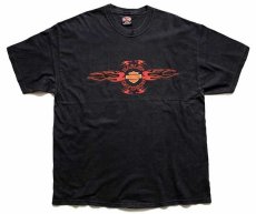 画像2: 00s USA製 Hanes HARLEY-DAVIDSON ハーレー ダビッドソン BOSWELL'S 両面プリント コットンTシャツ 黒 XL (2)