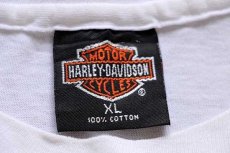 画像5: 90s USA製 HARLEY-DAVIDSON ハーレー ダビッドソン 星条旗柄 切り替え 両面プリント コットンTシャツ 白 XL (5)