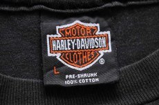 画像5: 90s USA製 Hanes HARLEY-DAVIDSON ハーレー ダビッドソン BIRMINGHAM 両面プリント コットン ポケットTシャツ 黒 L (5)