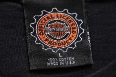 画像6: 90s USA製 HARLEY-DAVIDSON ハーレー ダビッドソン HOLLYWOOD CALIFORNIA 両面プリント コットンTシャツ 黒 L (6)