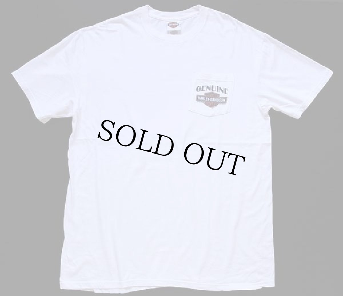 画像2: HARLEY-DAVIDSON ハーレー ダビッドソン GENUINE エンジン 両面プリント コットン ポケットTシャツ 白 XL (2)